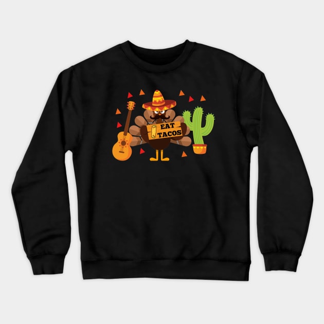 Funny Thanksgiving turkey Crewneck Sweatshirt by Flipodesigner